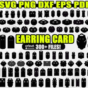 Earring Card Svg Bundle, Jewelry Card Svg, Earring Card Template, Display Card Template, Cut Files, Svg For Cricut, Silhouette, Instant