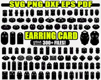 Earring Card Svg Bundle, Jewelry Card Svg, Earring Card Template, Display Card Template, Cut Files, Svg For Cricut, Silhouette, Instant