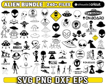 alien svg bundle, ufo svg for cricut, alien vector, alien head svg, alien face svg, Sublimation files, Instant Download