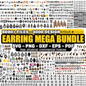 earring svg bundle,  laser cut files earrings, leather / wood earring svg, earring svg for cricut & silhouette, Instant Download