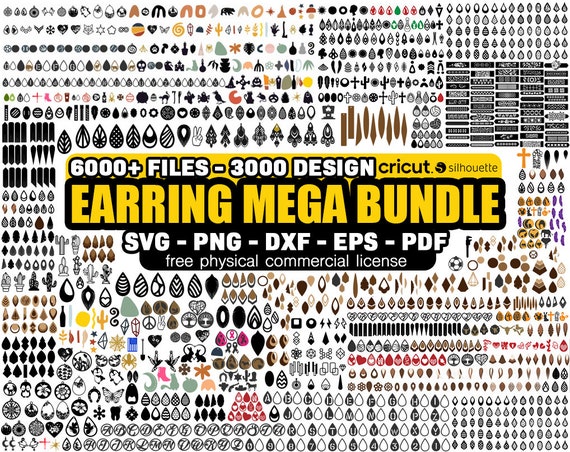 earring svg bundle,  laser cut files earrings, leather / wood earring svg, earring svg for cricut & silhouette, Instant Download