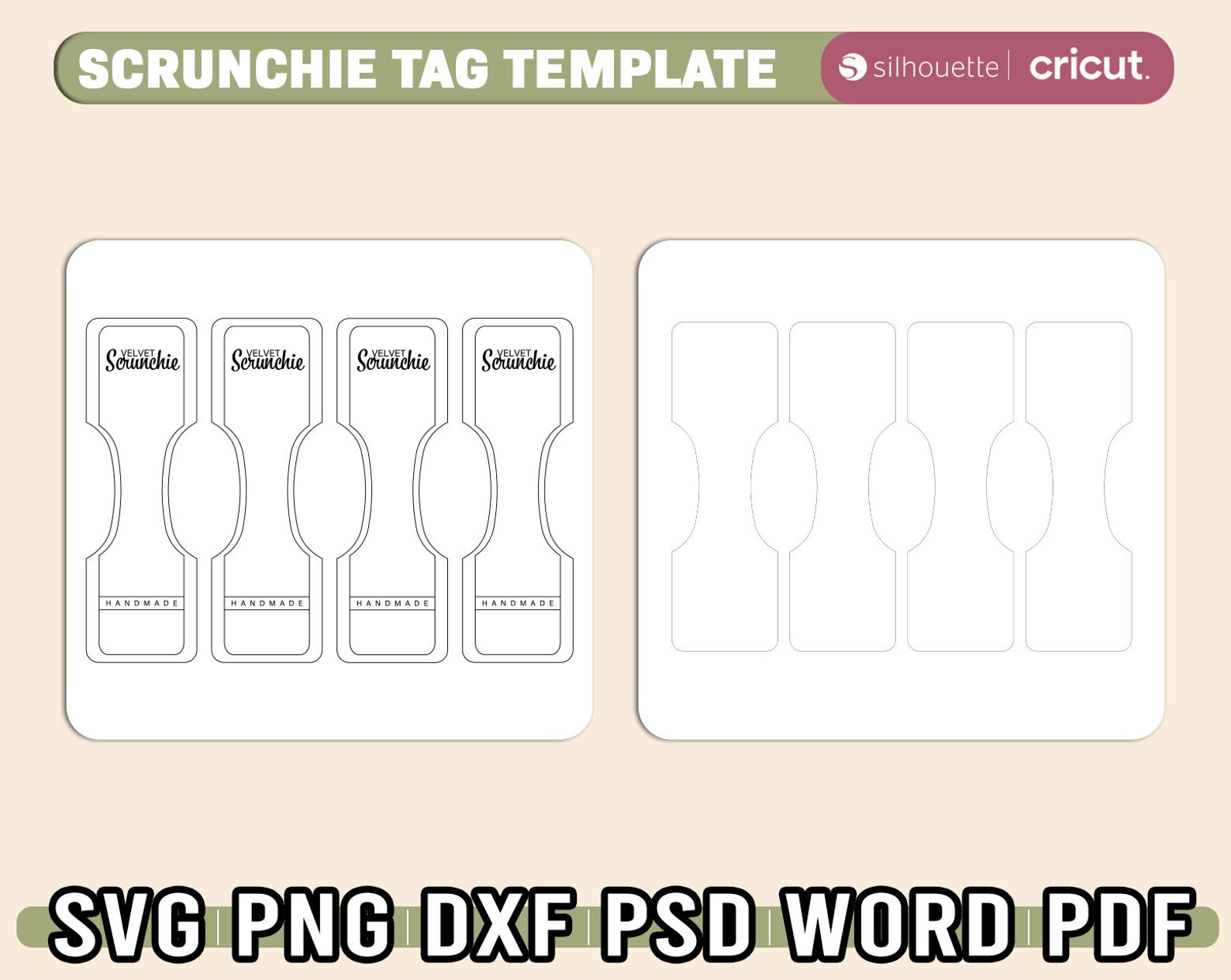 Scrunchie Tag Template Editable Canva Scrunchie Holder Template Scrunchie Tag Template Editable Canva Scrunchie Holder Template