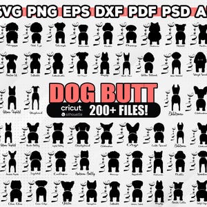 Dog Butt Svg Bundle, Dog Silhouette Svg, Dog Leash Holder, Laser Cut Files, Svg For Cricut, Dog Svg Bundle, Instant Download, Dxf, Eps, Png
