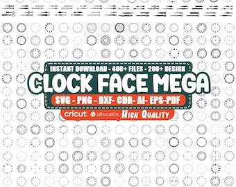 200+ Clock Face Svg Bundle, Clock Numbers Svg, Clock Faces Laser Cut, Wall Clock Face, Clock Hand, Cut Files, Digital Files, Download Now