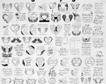 In Loving Memory Svg Bundle, 50+ in memory png, Rip svg, Printable, Sublimation files, cricut, silhouette, canva, Digital Files