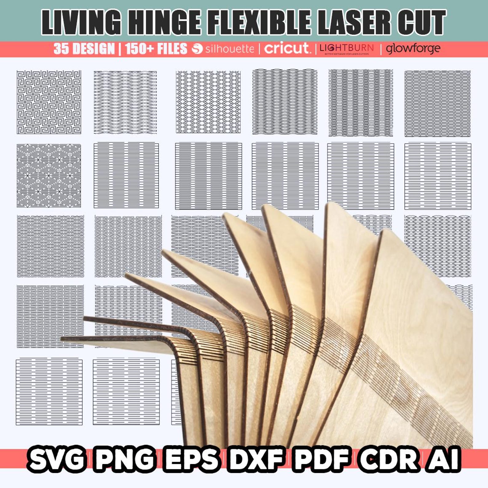 Flexible Laser Cut Files, Living Hinge Laser Cut, Flexible Pattern Svg ...