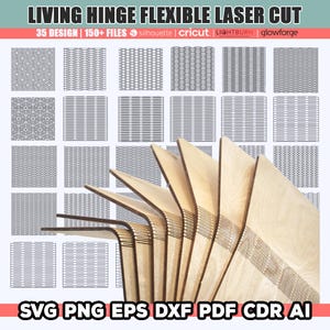 Flexible Laser Schnitt Dateien, lebendige Scharnier Laser Schnitt, flexible Muster svg, Dxf, Cdr, Holz lebendige Scharnier Datei, Instant Download