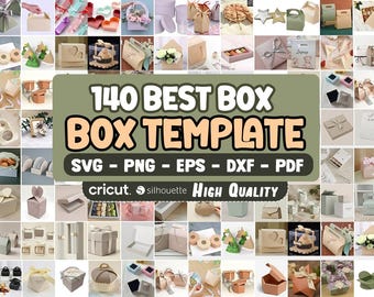 140 Box Template Svg Bundle, Box svg Bundle Template, Printable Gift Box, Box Cricut, Paper Box, Silhouette, Instant Download