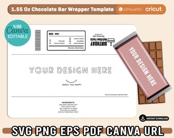 chocolate wrapper template, chocolate bar wrapper %100 editable template, Blank Editable Canva Template, birthday chocolate bar wrapper