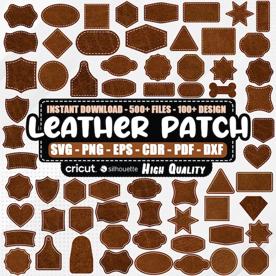 100+ Leather Patch Svg, Hat Patch Svg, Leather Patch Shapes, Cut Files, Solid Line Patch, Cricut / Silhouette, Instant Download