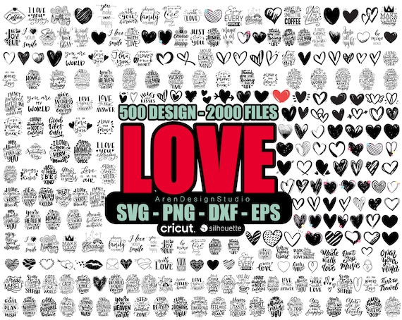 500+ Love Svg Bundle, Hearth Svg, Valentines SVG, Love Quote, Love Shirts, Clipart Files, Svg For Cricut, Cut Files, Instant Download