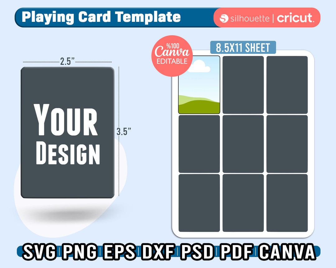 Blank Playing Card Template, Poker Card Template, Editable Trading Card Blank Playing Card Template, Poker Card Template, Editable Trading Card