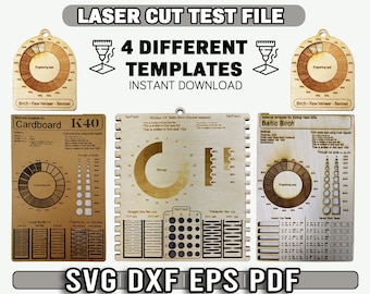 laser test file, laser cut files, lightburn test file, glowforge test file, lightburn files, Svg, Dxf Laser cut, Instant Download