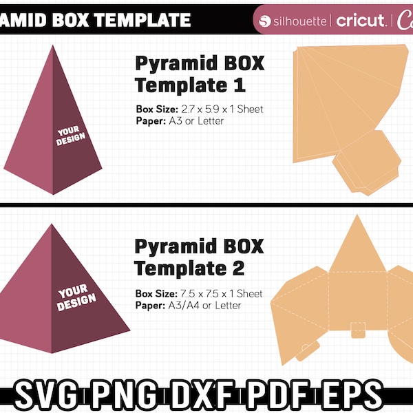 pyramid box template, pyramid box svg, 3D pyramid svg, candy box, box template svg, gift box, svg for cricut, cut files, Instant Download