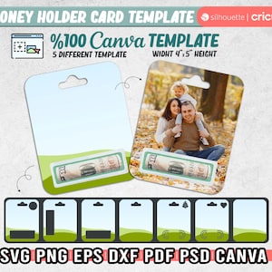 Geld Geschenk Karte Canva Vorlage, Geld Halter Karte Vorlage, benutzerdefinierte Vorlage, Geld Karte SVG, digitale Dateien, sofortiger Download