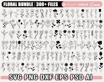 Mega Wildflowers SVG Bundle, Floral Svg Cut Files, Flower Svg For Cricut, Bouquet Svg for Cricut, Floral Cut File, Print, Dxf, Eps, Png