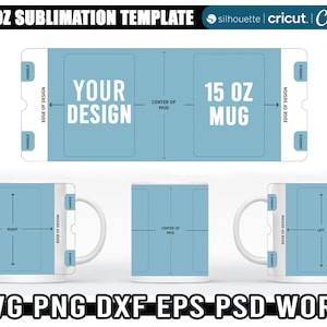 15oz mug template, 15 oz mug sublimation templates, cricut mug template, coffee mug wrap template, Instant Download