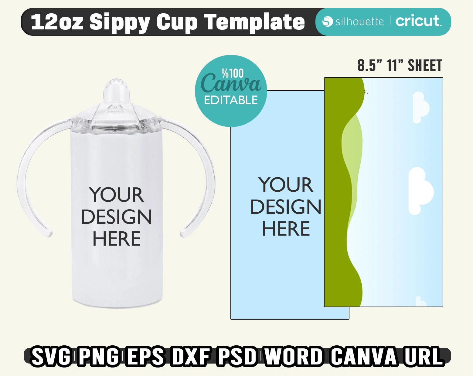 12 Oz Sippy Cup Sublimation Straight, Baby Boy, Baby Elephant, Kids Cup,  Baby Shower, Sippy Cup Wrap, Sublimation Design. 