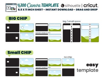 Credit Card Skin Template, Debit Card Skins, Card Sticker Template, Credit Card Svg, Editable Canva / Cricut / Silhouette, Instant Download