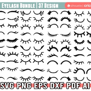 Mega wimper Svg, wimpers meisje SVG voor Cricut, muur wimper Svg, lasergesneden bestanden, wenkbrauwen Svg, hoge kwaliteit wimper PNG, Instant Download