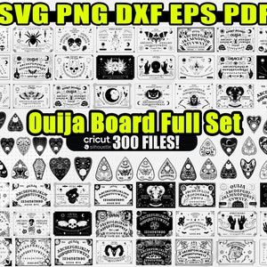 Plus de 70 ans ensemble de Svg de planche de Ouija, Ouija Svg, planche de Ouija Png, pochoir de planche de Ouija, planche de tarot, fichiers découpés au laser, téléchargement immédiat