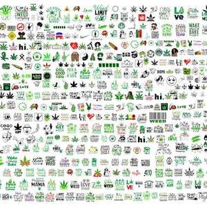 Mega Weed Svg, Cannabis Svg, Marijuanna Svg For Cricut, Pot Leaf, Weed Quote, Sublimation Files, Smokings Svg Bundle, Instant Download image 2