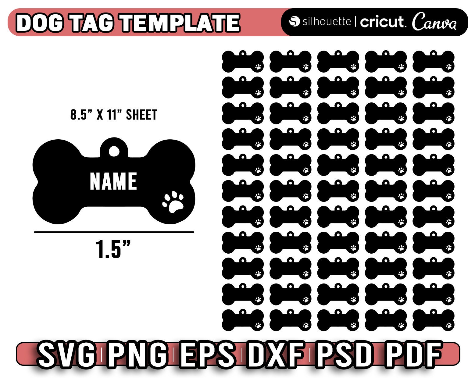 Dog Tag Svg Dog Tags Svg Template Dog Tag Vector Xtool Etsy