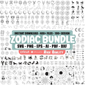 400+ Sternzeichen Zeichen geschnitten, Sternzeichen Zeichen Bundle, hohe Qualität Horoskop Zeichen, Sternzeichen Clipart Png, Himmlisch Dxf, Eps