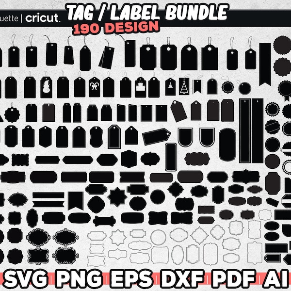 190+ Tag Svg Bundle, Label Svg, Name Tags Shapes Svg, Banner Svg for Cricut, Gift Tags,  Price Tags Svg Bundle, Instant download, Digital
