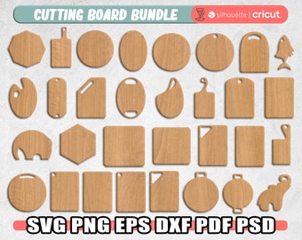 Paquete SVG de tablas de cortar, tabla de cortar charcutería, tablas para servir, tabla de quesos Svg, tabla de cortar DXF, digital, descarga instantánea