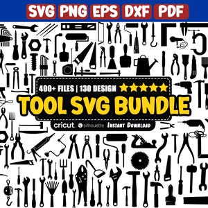 130 Tools Svg, Hand Tools Bundle, Tool Png & Clipart, Carpenter Tools Svg, Tools Vector, Handyman Svg, Laser Cut files, Mechanic Svg