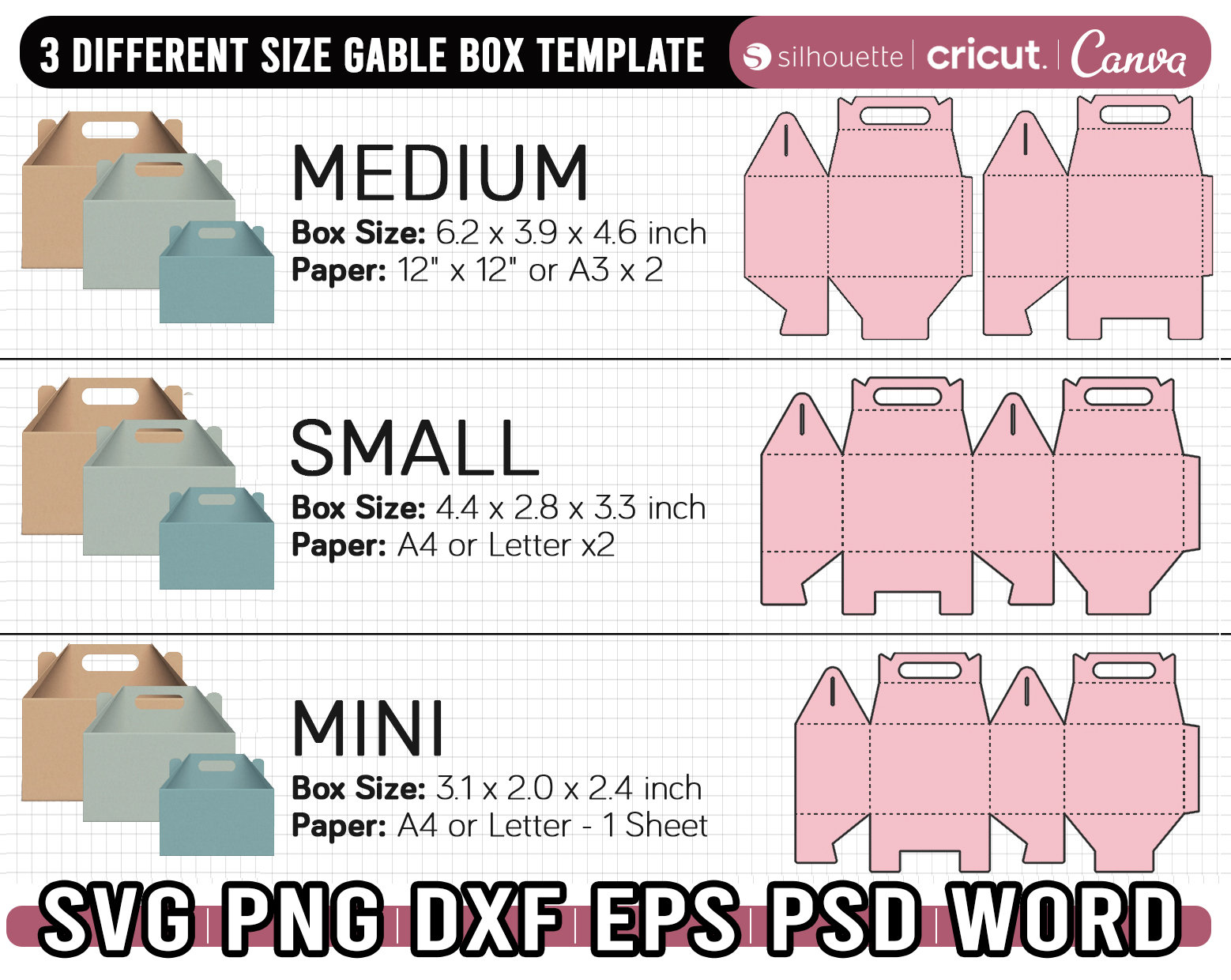 Gable Box Template Bundle Gable Box Svg Box Template Gift Etsy UK Gable Box Template Bundle Gable Box Svg Box Template Gift Etsy UK
