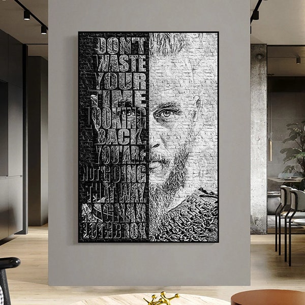 Ragnar Lothbrok Vikings Picture Inspirational Wall Art Prints Poster Canvas Painting Cuadros Decortion Mural Modern Home Decor