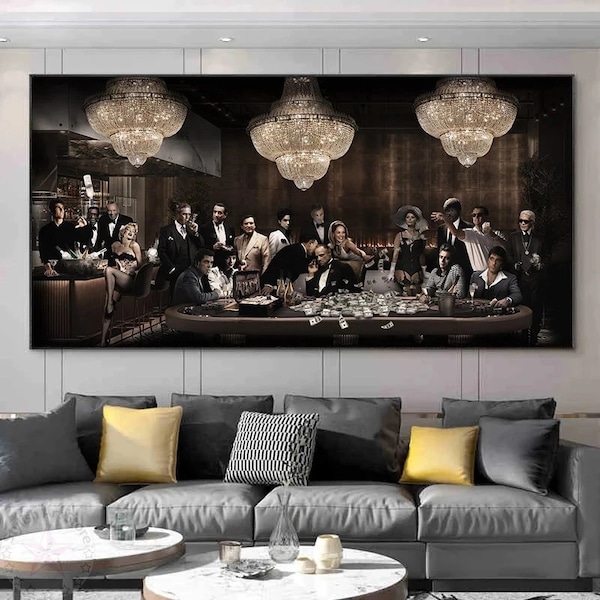 Gangster Movie Characters Party Canvas Painting Horror Film Scarface Posters Godfather Tony Montana Room Home Wall Decor Artwork