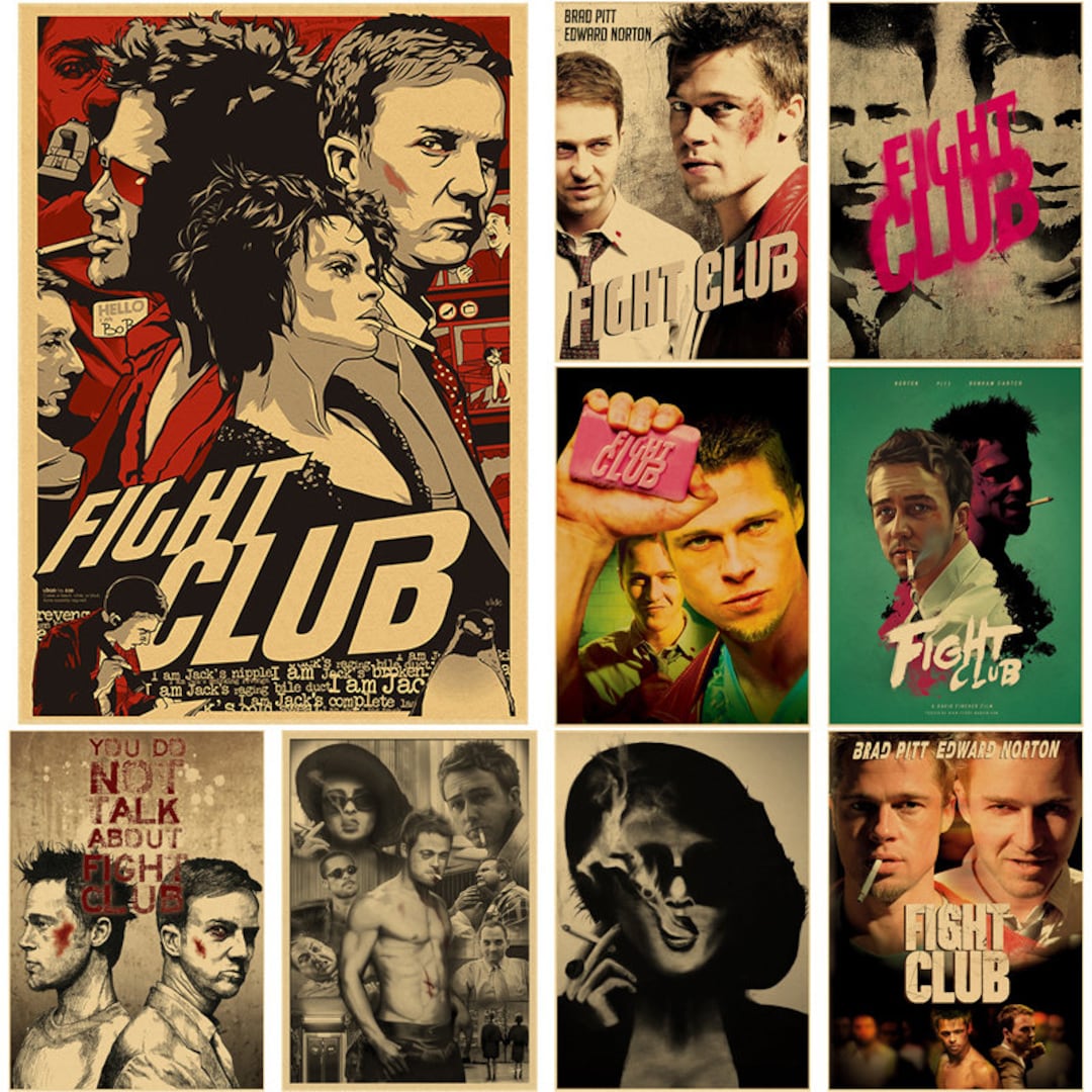 Fight Club Movie Posters Brad Pitt Film Kraft Paper Prints Posters ...