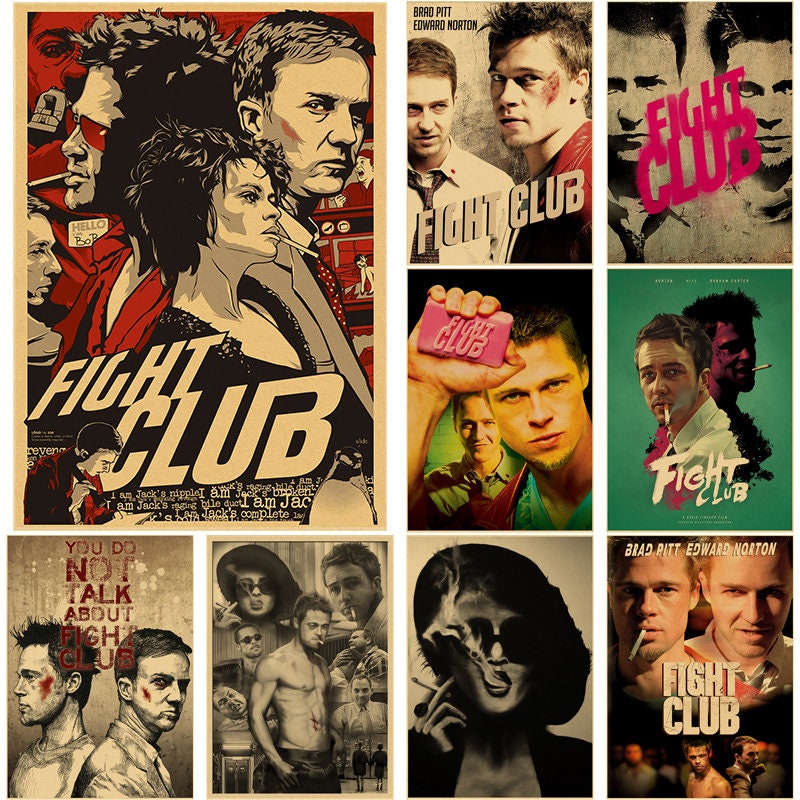 Fight Club Full-Size Movie Poster Deluxe Framed with Brad Pitt and