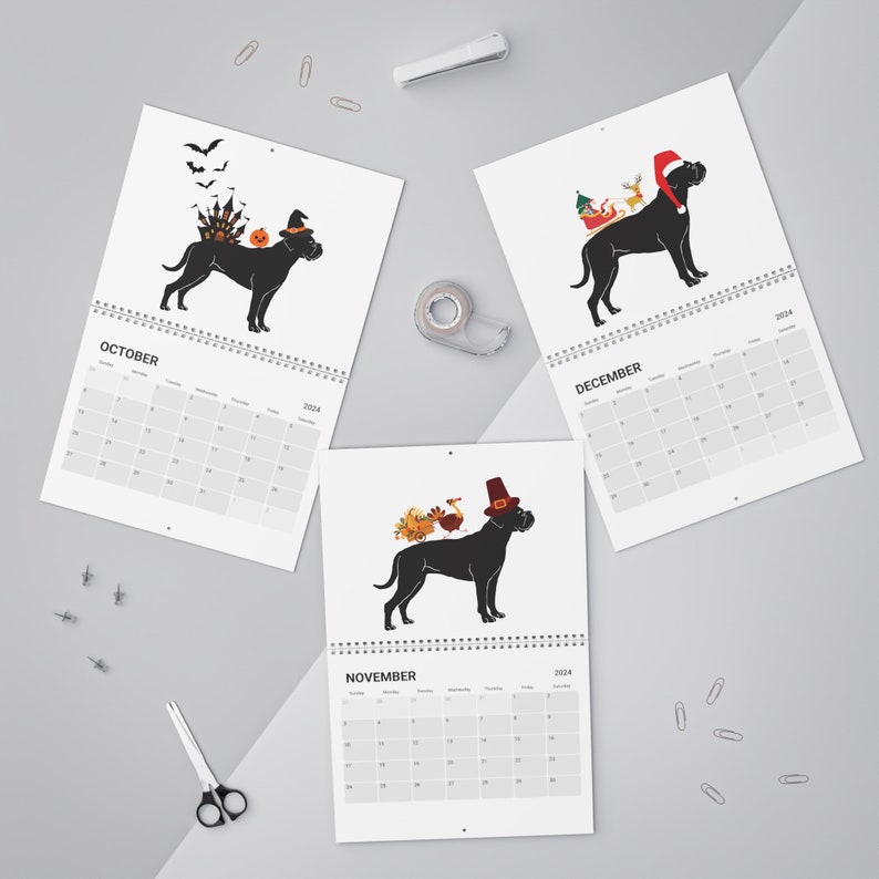 Cane Corso Calendar 2024 Cane Corso Wall Calendar Gifts Cane Corso Art