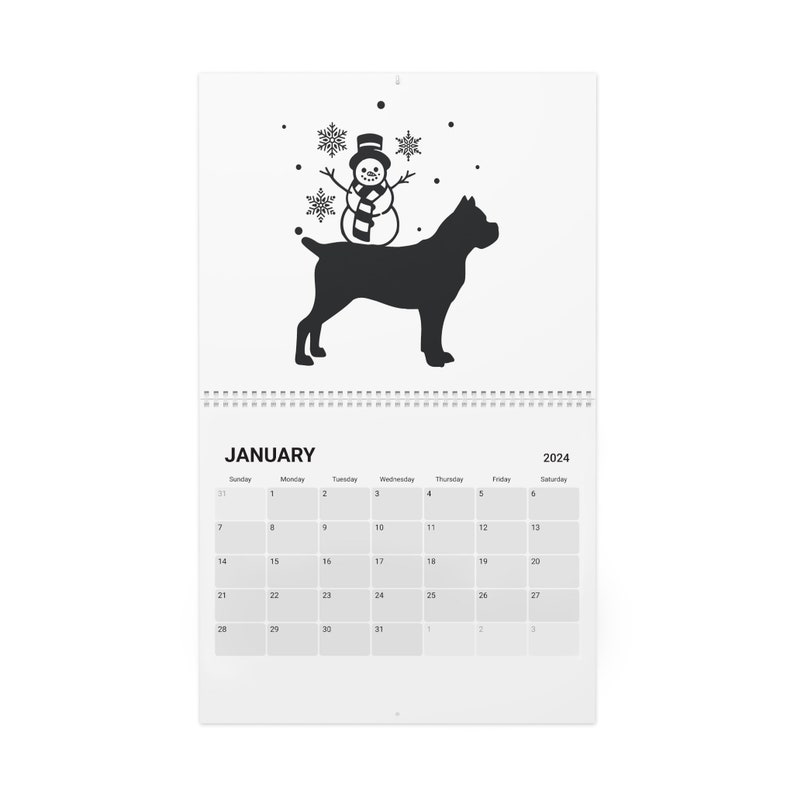 Cane Corso Calendar 2024 Cane Corso Wall Calendar Gifts Cane Corso Art