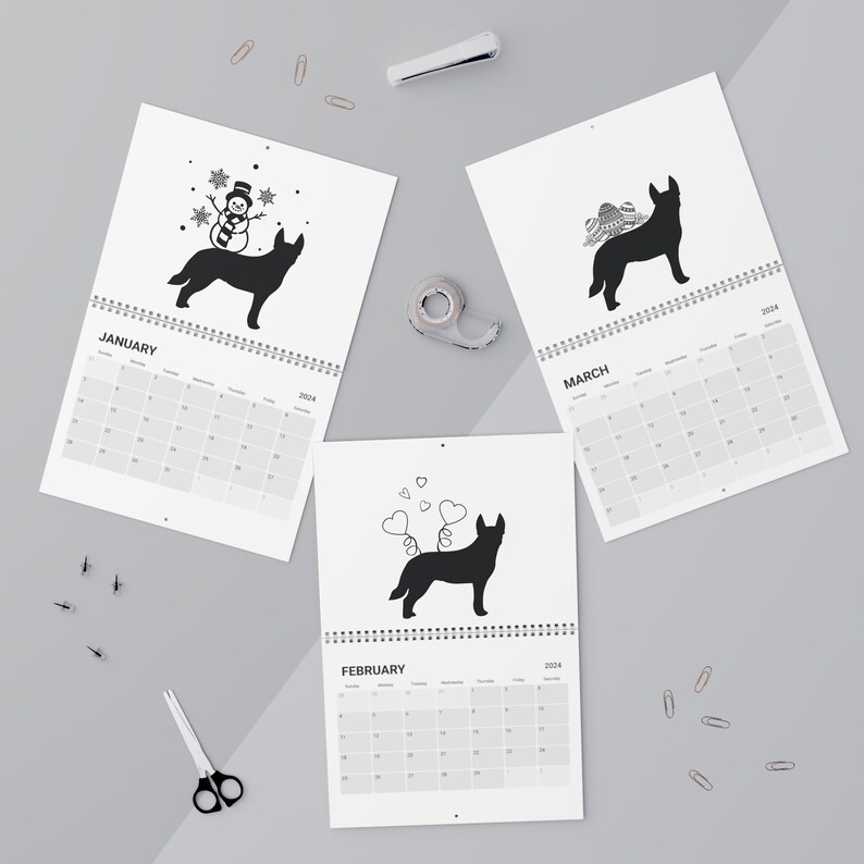 Blue Heeler Calendar 2024 Blue Heeler Lover Gifts Blue Heeler Mom Gifts