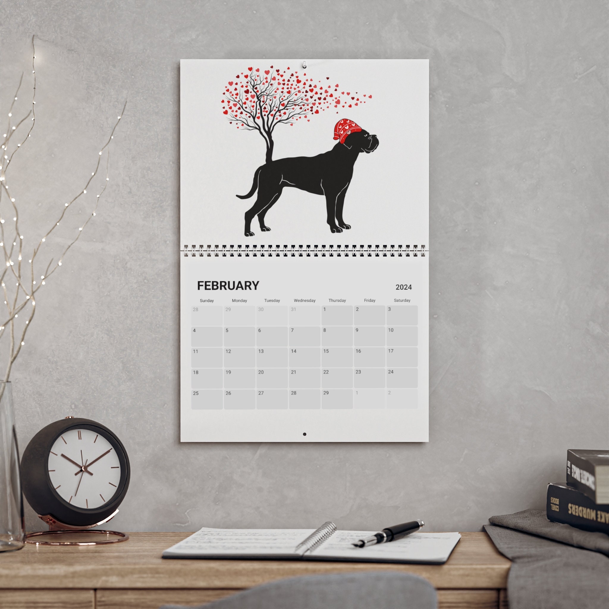 Cane Corso Calendar 2024 Cane Corso Wall Calendar Gifts Cane Corso Art
