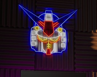 Anime Roboter LED Neon Schild: Manga Mech Anzug Wanddeko