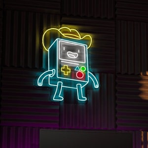 Cute Kawaii Sheriff BMO LED Neon Sign, Wall Hangings, Kids room, Birthday Gift, Cartoon Character