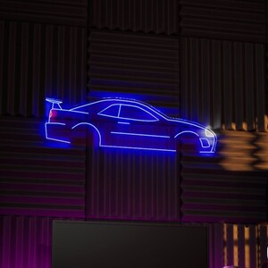 Nashorn Skyline R34 GTR LED Leuchtreklame. Auto Nachtlicht, JDM, TUNER, Import, Man Cave, Wanddekor