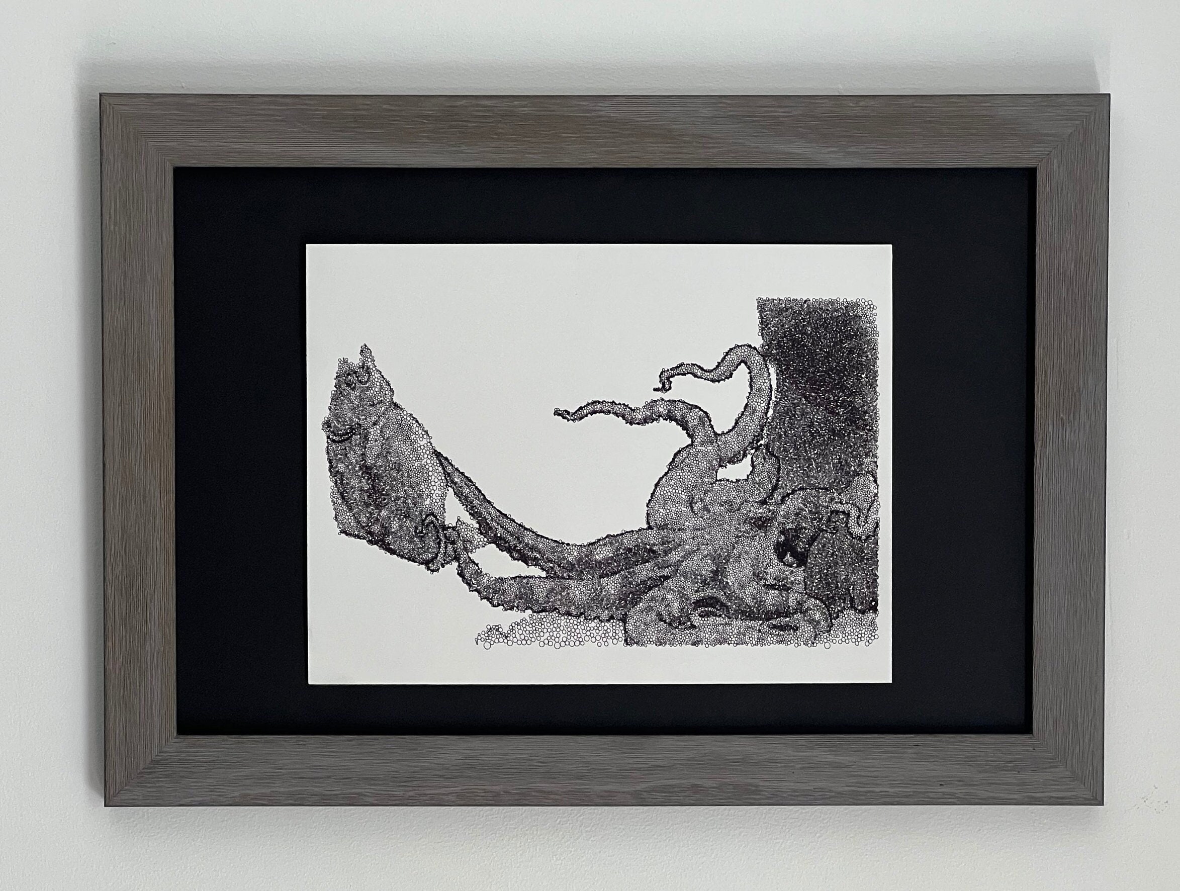 Octopus With Fish – Pen Plotter Artwork