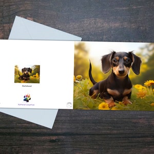 LINDA TARJETA DACHSHUND, Tarjeta de felicitación brillante, Primer plano de Dachshund, Regalo para el dueño de Dachshund, Regalo para amante de los animales, Regalo para veterinario