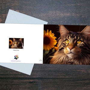 MAINE COON KARTE, süße Grußkarte, Blankokarte, Glossy Karte, Geschenk für Katzenliebhaber, Geschenk für Tierliebhaber, Katzenportrait, beliebte Rasse