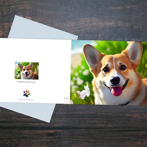 LINDA TARJETA CORGI, Tarjeta de felicitación para perros, Raza popular, Perro feliz, Tarjeta alegre, Tarjeta de perro colorida, Regalo para amante de los animales, Regalo para dueño de mascota