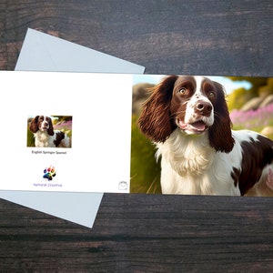 SPRINGER SPANIEL KARTE, Niedliche Grußkarte, Haustier-Liebhaber-Karte, Springer Spaniel & Blumen, Porträt von Springer Spaniel, Hundeliebhaber, Tierliebhaber