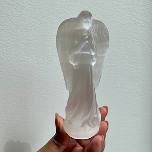Beautiful Selenite Crystal Angel Carving