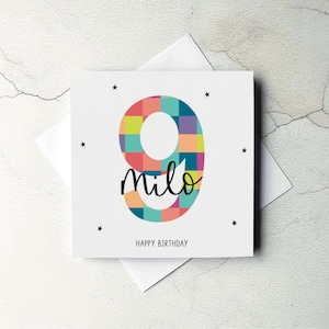 Carte d'anniversaire personnalisée pour 9 ans, Carte d'anniversaire pour filles, Carte d'anniversaire pour garçons, Carte d'âge pour enfants, Cartes personnalisées, 10e anniversaire, 11, 12, 13 ans